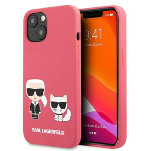 Karl Lagerfeld Silicone Karl & Choupette - Etui iPhone 13 mini (fuksja)