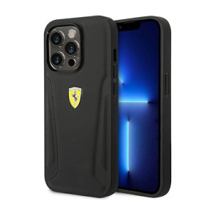 Ferrari Leather Stamp Sides – Etui iPhone 14 Pro Max (Czarny)