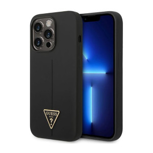 Guess Silicone Triangle Logo - Etui iPhone 14 Pro (czarny)