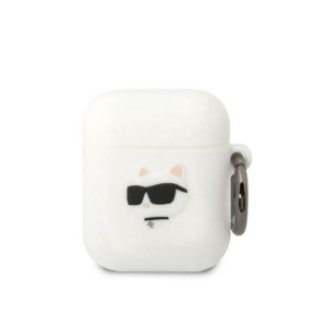 Karl Lagerfeld Silicone NFT Choupette Head 3D - Etui AirPods 1/2 gen biały