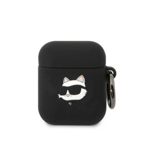 Karl Lagerfeld Silicone NFT Choupette Head 3D - Etui AirPods 1/2 gen czarny