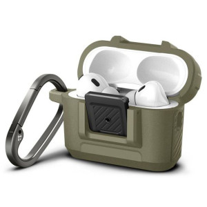 Spigen Lock Fit - Pancerne etui do Apple AirPods Pro 1 / 2 (Vintage Khaki)