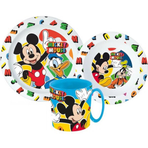 Myszka Mickey Zestaw Obiadowy Talerz Miska Kubek bez BPA