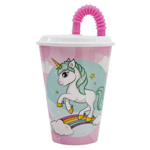 UNICORN Zamykany Kubek ze słomką 430 ml JEDNOROŻEC