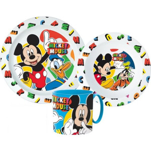 Myszka Mickey Zestaw Obiadowy Talerz Miska Kubek bez BPA