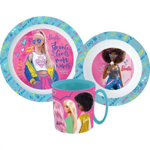 BARBIE  Zestaw do Jedzenia Talerz Miska Kubek