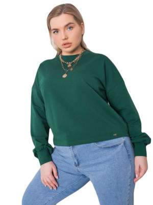 Ciemnozielona gładka bluza plus size 2XL