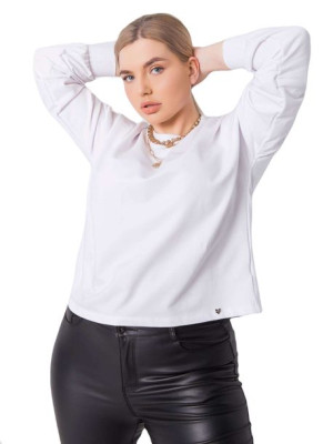 Biała gładka bluza plus size XL