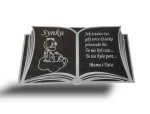 Księga statuetka z Dowolnym tekstem Grawer Szkło Akrylowe