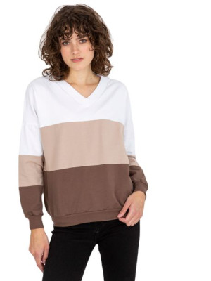 Bluza-RV-BL-8328.65P-biało-brązowy L/XL