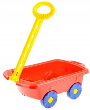 Wózek do piasku z rączką do ciągnięcia taczka Czerwony