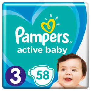 pampers pieluchy active baby 3 6-10kg 58 sztuk