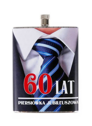 Piersiówka Z Nadrukiem - 60 Lat Krawat 60 Ml