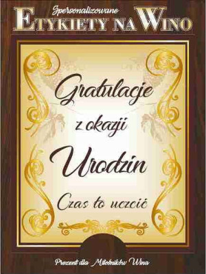 Etykieta Na Wino - Urodziny /gratulacje Z Okazji Urodzin