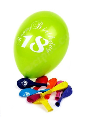 Balony Am Urodziny - 18 Happy Birthday (10 Szt.)