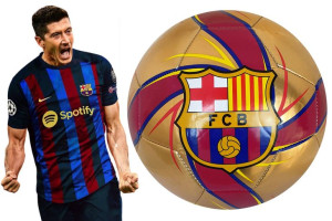 Fc Barcelona Fcb Barca Piłka Nożna 5 Star Gold Lewandowski