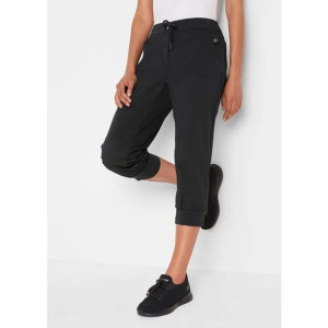 Bonprix Czarne Casualowe Sportowe Spodnie Rybaczki Z Wiązaniem 50-52 939314