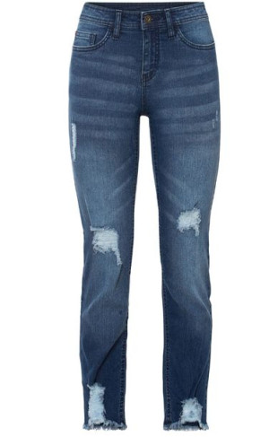 Bonprix Spodnie Rurki Z Przetarciami Jeansy Skinny Stretch 42-44 957228