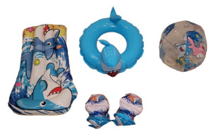 Zestaw do WODY Rękawki  Piłka  Kółko Materac SHARK 3d 4 szt,