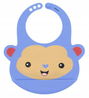 Śliniak silikonowy Fisher-Price Małpka BEZPIECZNY