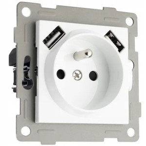 Gniazdko do ramek 230V z BOLCEM 2x USB - PREMIUM