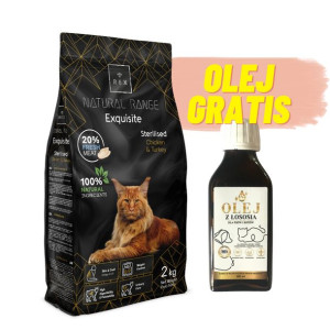 Rex Natural Range Exquisite Sterilised Chicken & Turkey 2kg + Olej z łososi