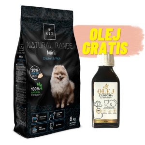 Rex Natural Range Mini Chicken & Rice 8kg + Olej z łososia GRATIS