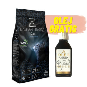 Rex Natural Range Cats Chicken & Rice 4kg + Olej łososiowy GRATIS