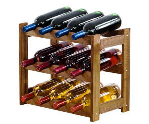 Drewniany regał na wino RW-1 12 butelek Brązowy Drewniany Sosnowy