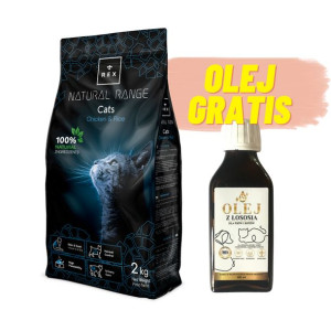 Rex Natural Range Cats Chicken & Rice 2kg + Olej łososiowy GRATIS