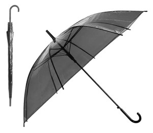 PARASOL PRZEZROCZYSTY CZARNY uniseks