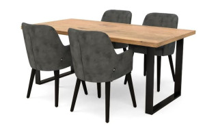  Stół kuchenny loft 120x80 stół metalowy do jadalni Dąb Lancelot