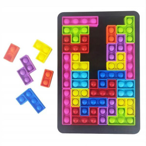 Gra 3w1 Tetris Pop It Podkładka Układanka Klocki