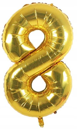 Duża CYFRA balon XXL 100 cm GOLD złoty urodziny 8