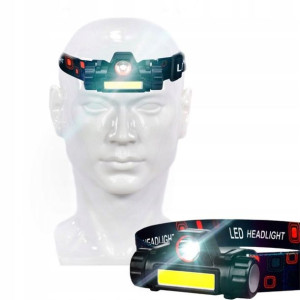 Latarka Czołowa Led Xpe Cob Czołówka Magnes Usb