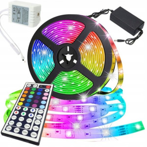 Wodoodporna TAŚMA LED SMD 5050 RGB Zestaw PILOT 5m