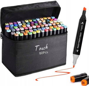 Markery Alkoholowe Touch Pro Zestaw 80szt + Torba