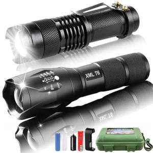 2x Latarka Taktyczna Wojskowa Cree Xm-l T6 Q5 Zoom