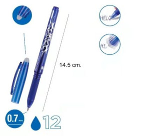 Długopis zmywalny, ścieralny 0,7mm niebieski