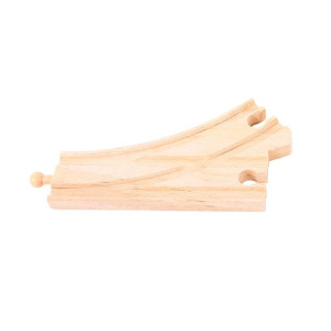 Element drewnianych torów Bigjigs Rail - Rozjazd boczny Ż/Ż/M
