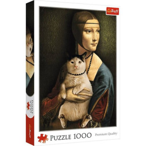 PUZZLE 1000 Dama z kotem 10663 Trefl