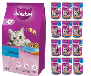 Whiskas Adult Tuńczyk 14kg + tuńczyk 12x 400g