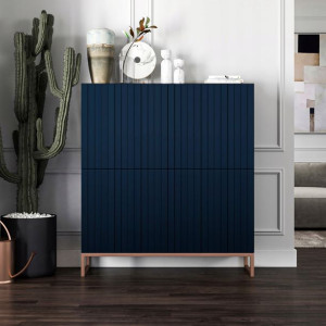 Komoda RTV Glamour Szafka RTV Granatowy MAT 112 cm