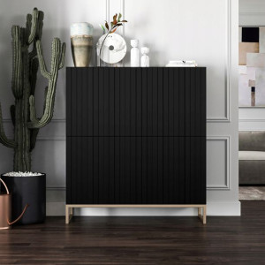 Komoda RTV Glamour Szafka RTV Glamour Czarny MAT 112 cm