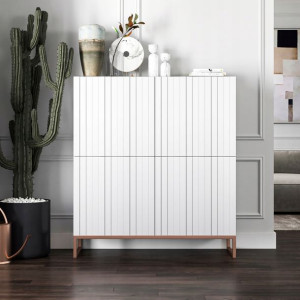 Komoda RTV Glamour Szafka RTV Glamour Biały MAT 112 cm
