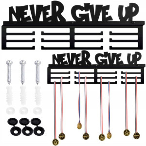 Wieszak Na Medale Ścienny 60cm Metal Never Give Up