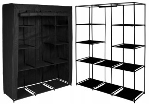 Szafa Garderoba Tekstylna Materiałowa Czarna Loft