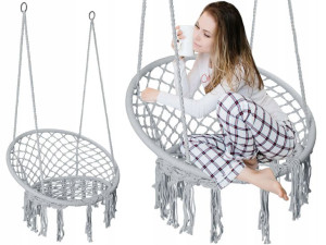 Fotel Wiszący Bocianie Gniazdo Huśtawka Boho Ogród
