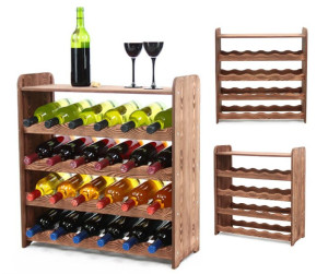 Regał Stojak na wino z półką RW-16 24 butelki - Brązowy Dekor