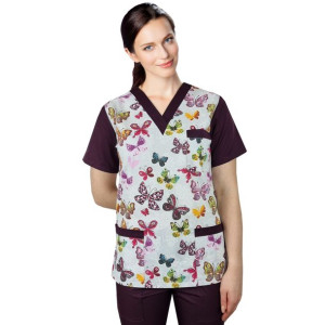 Bluza medyczna we wzorek CLINIC BLOOM W4 roz. XXL